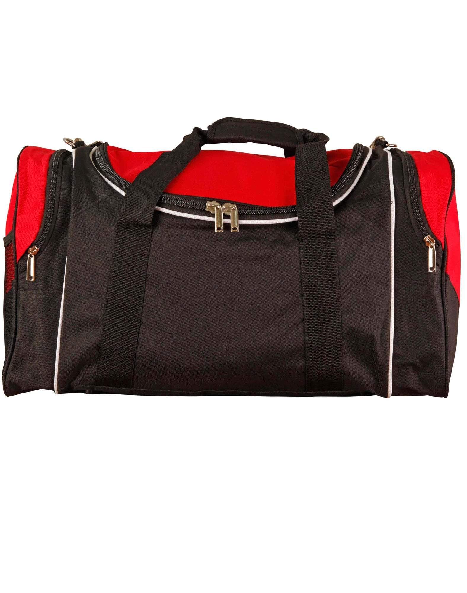 Winner Sports/ Travel Bag B2020 Active Wear Winning Spirit Black/White/Red "(w)65cm x (h)32cm x (d)27cm, 56.2 Litres Capacity"